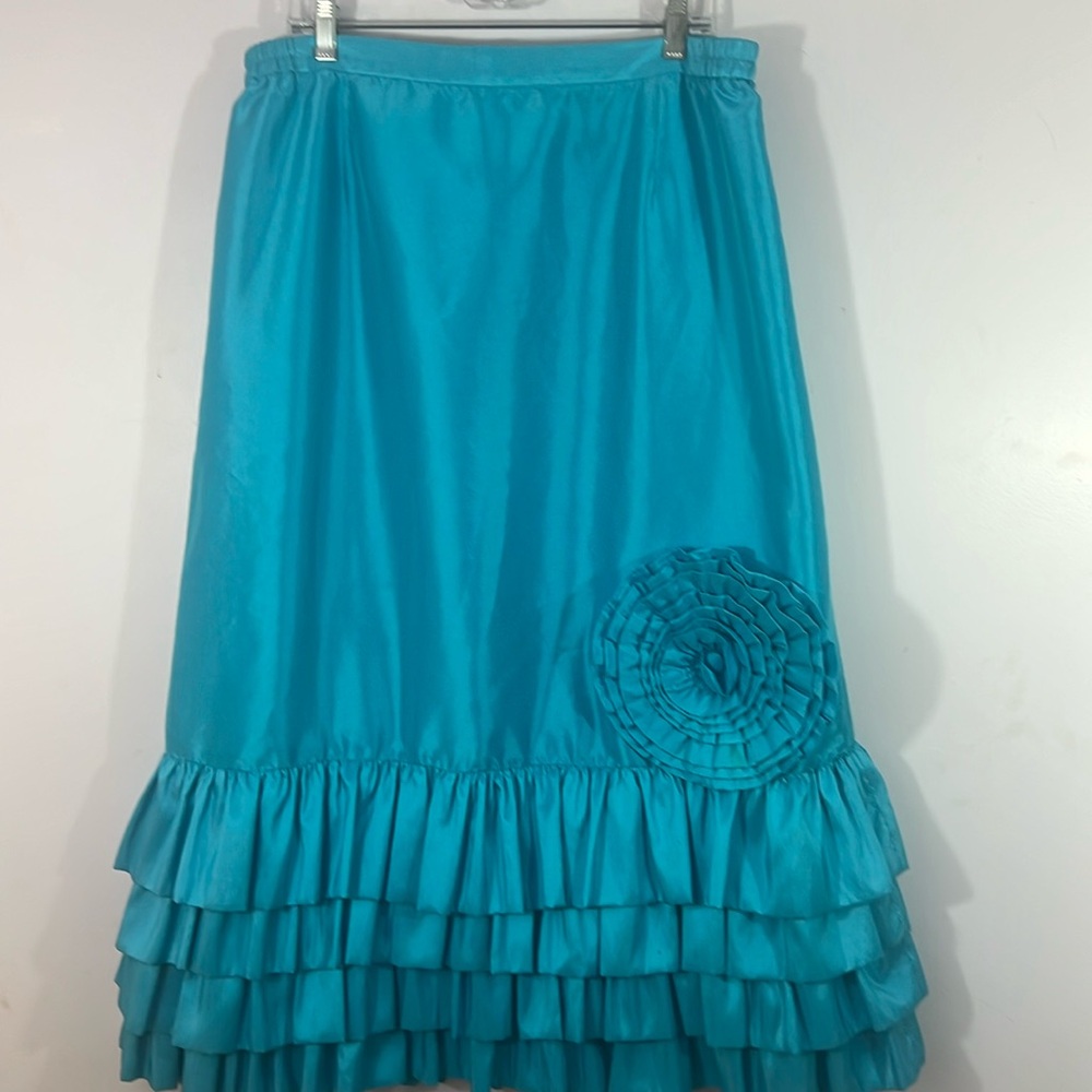 Fabulous Susanna 3 piece ensemble, 20, turquoise satinized polyester, vintage
